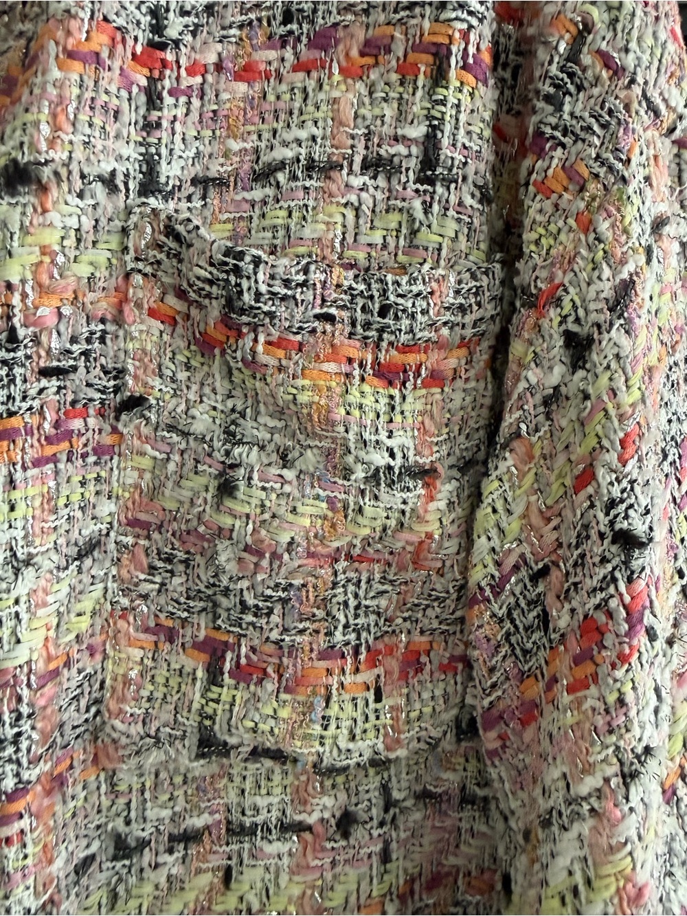 IRO Multicolor Tweed Blazer Jacket - Cream with Coral & Black Accents - Picture 2 of 3